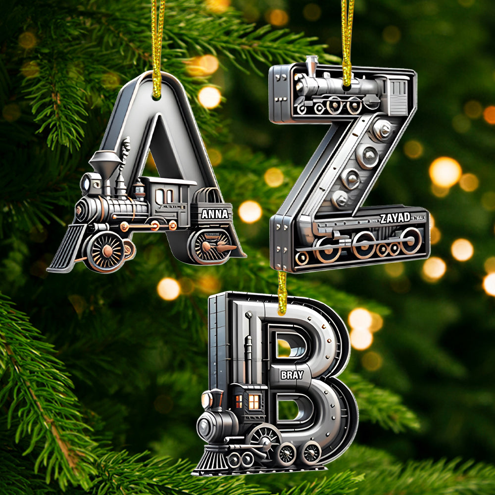 Custom Alphabet Letter Gifts For Train Lovers Christmas Ornament 05Xqtn231024 - Image 3