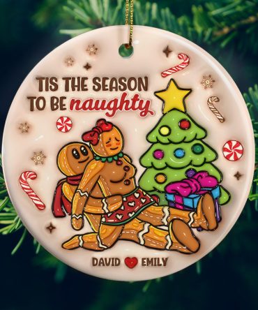 Personalized Gifts For Couple Gingerbread Naughty Ornament 01Ohpu311024