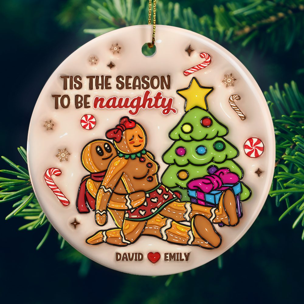 Personalized Gifts For Couple Gingerbread Naughty Ornament 01Ohpu311024