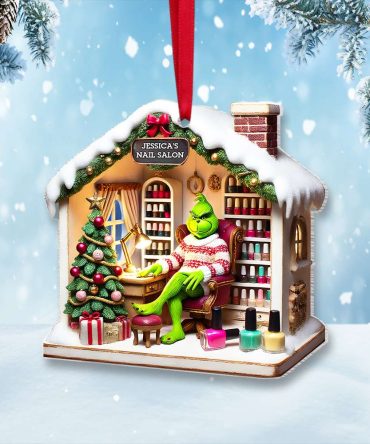 Personalized Gifts Nail Salon Green Monster Acrylic Ornament 044Tgmh141124