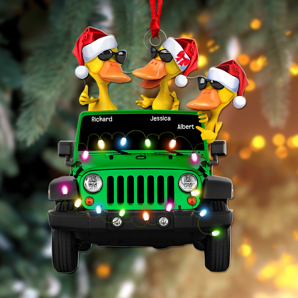 Personalized Gifts For Off-Road Car Lovers Family And Couple Christmas Duck Ornament 02Qhqn011022 - Image 3