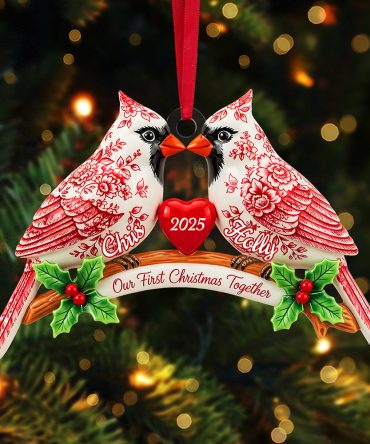 Couple Cardinal Toile De Jouy Ornament - Personalized Gifts For Couple 02Pgta060925