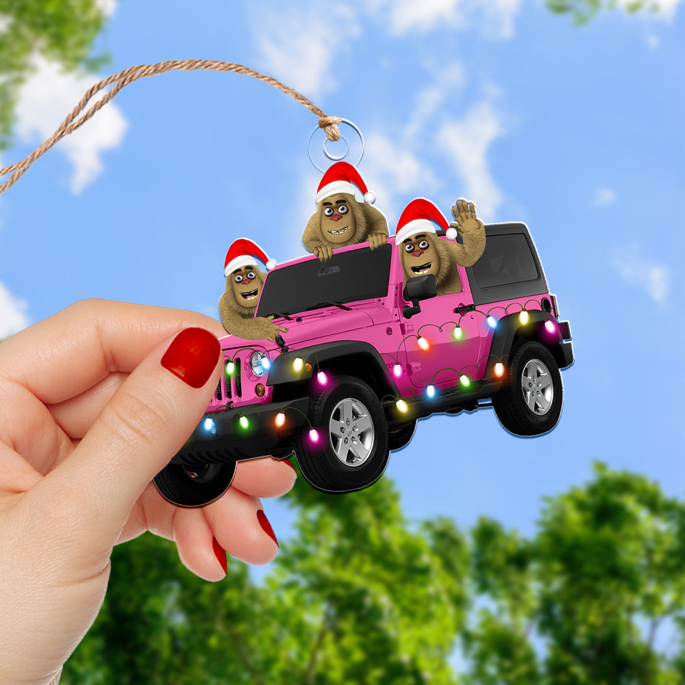 Personalized Gifts For Off Road Lovers Christmas Ornament, Happy Bigfoot 06Qhqn140924 - Image 3