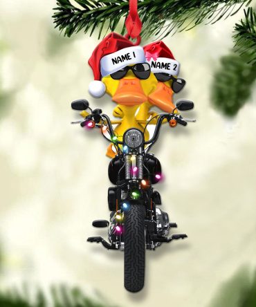 Personalized Gifts For Couple Christmas Ornament Biker Duck Couple 03Qhlh0510