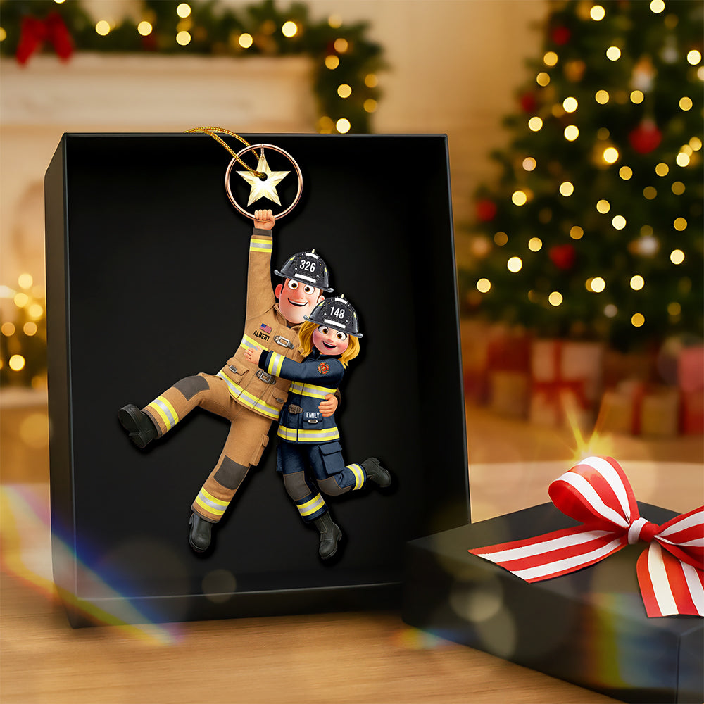 Firefighter Couple Hanging Ornament - Personalized Gifts For Couple 01Qhqn031025