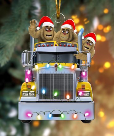 Personalized Gifts For Truckers Christmas Ornament, Happy Bigfoot 03Qhqn160924