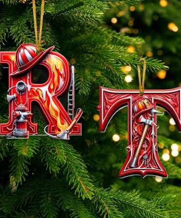 Custom Alphabet Letter Firefighter Gifts Christmas Ornament 04Ohmh171024