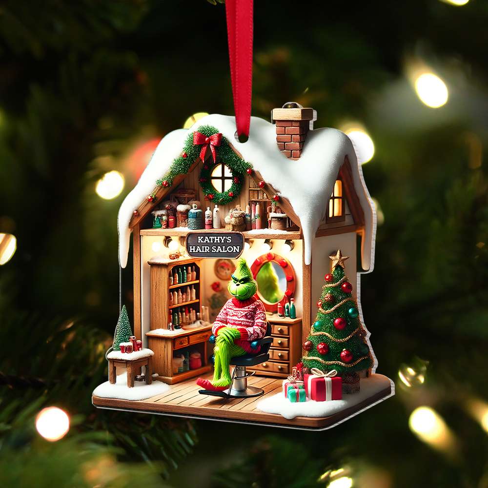 Personalized Gifts For Hairdresser, Green Monsters Acrylic Ornament 042Tgmh141124