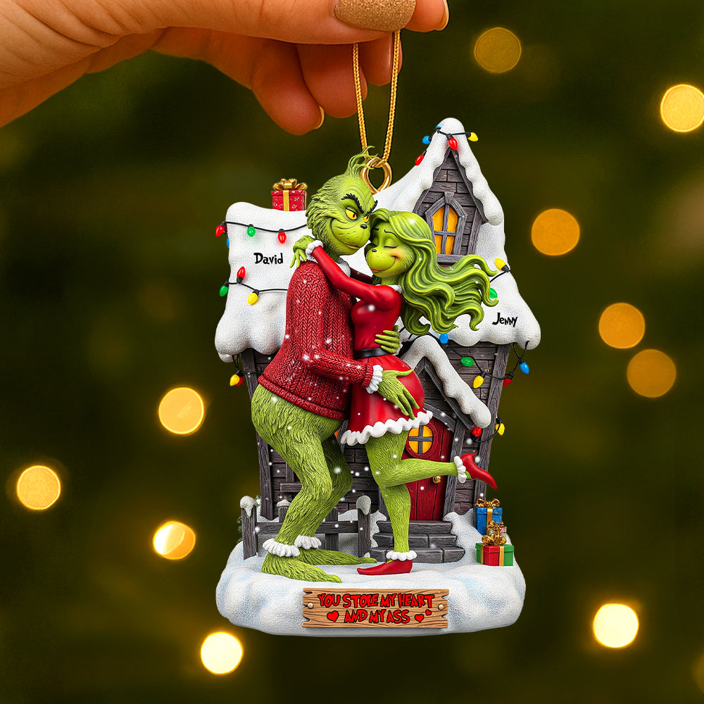 Green Couple Ornament - Personalized Gifts For Couple 01Natn190825 - Image 3