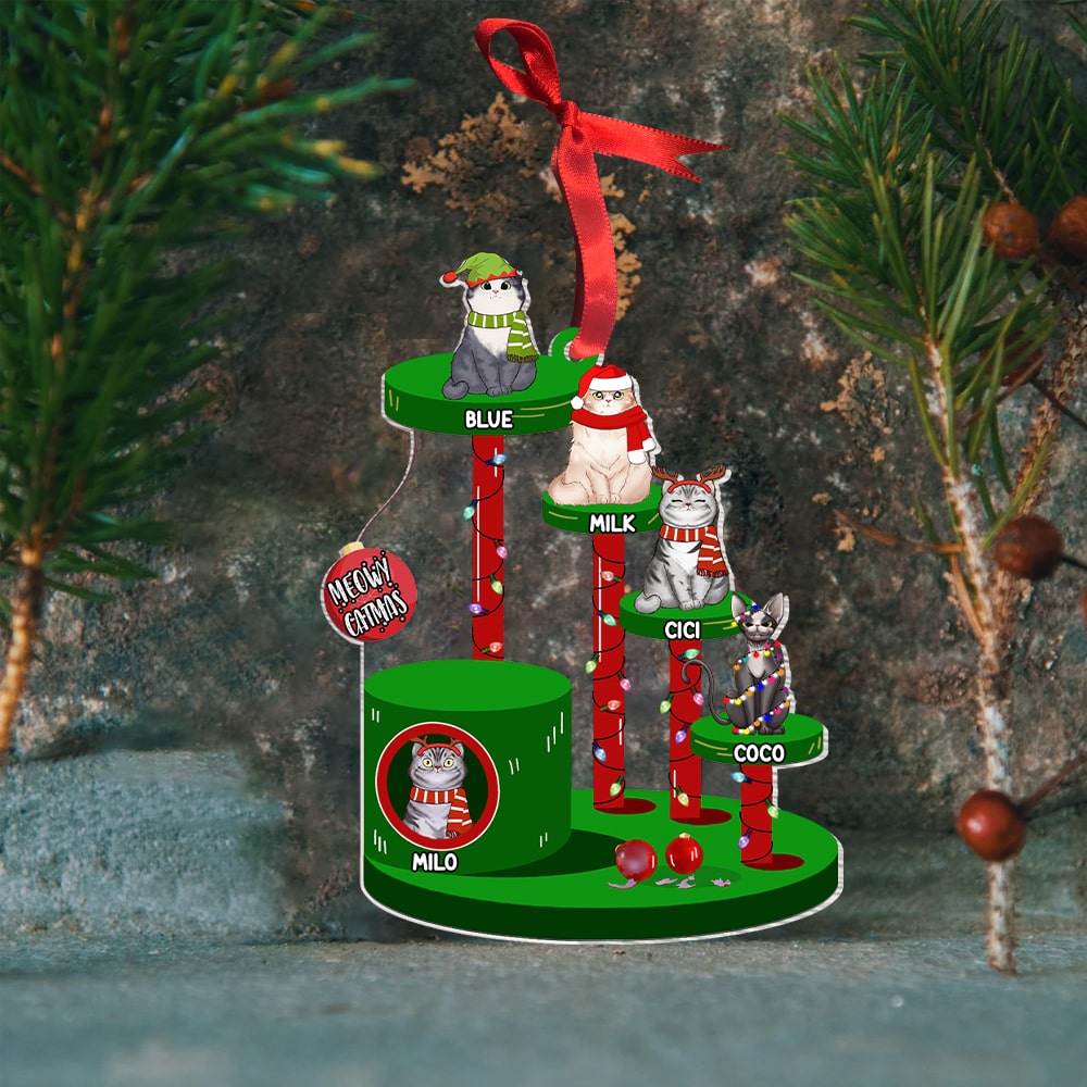 Personalized Gifts For Cat Lover Ornament 02Tomh290824Hg Meowy Catmas - Image 3