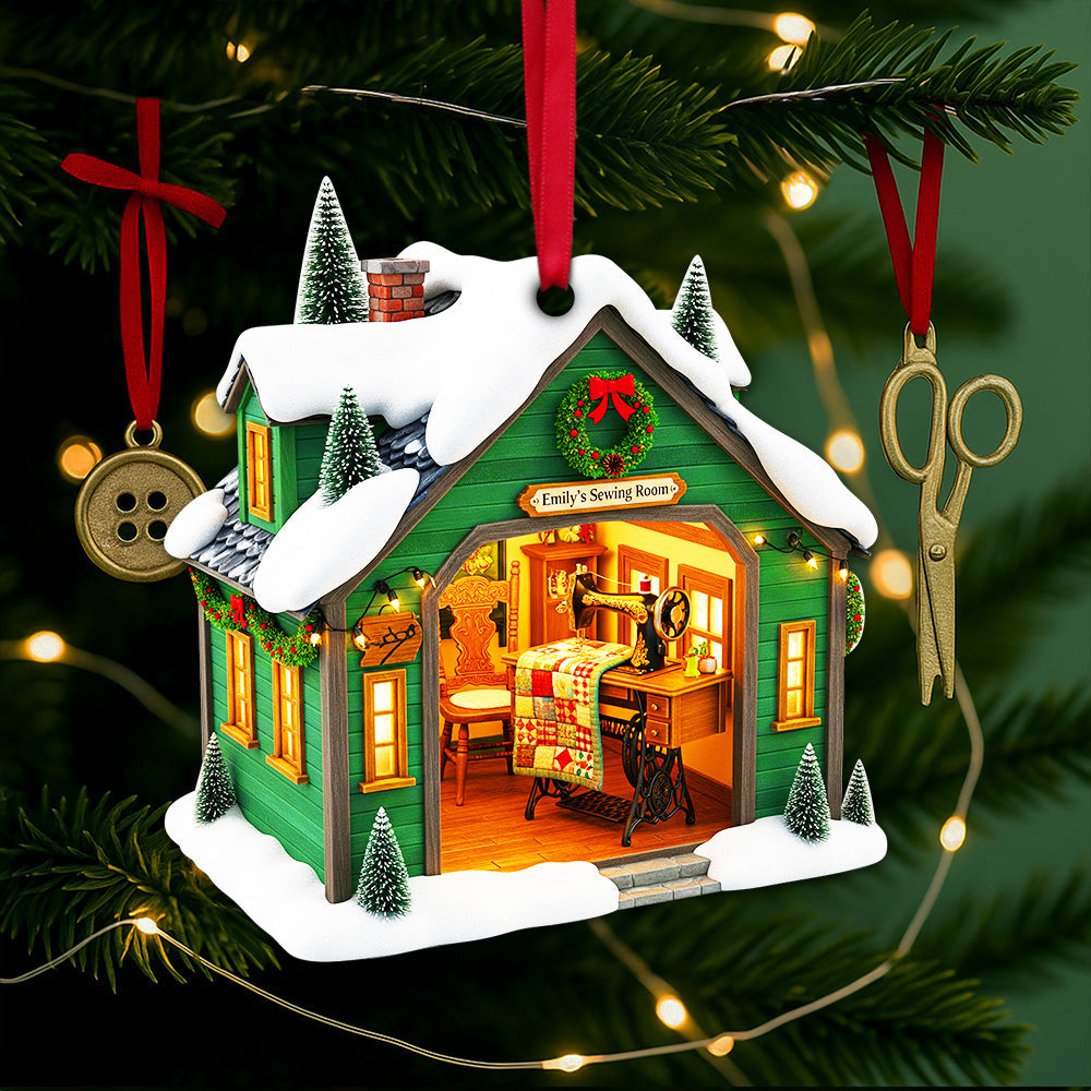 Sewing Room Christmas Ornament - Personalized Gift For Sewing Lovers 06Ohlu140825