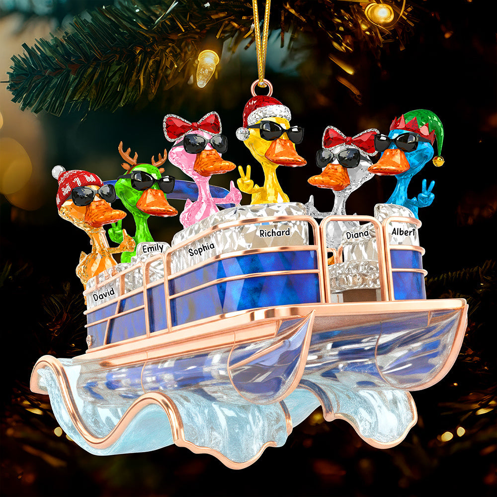 Fun Duck Pontoon Trip Ornament, Personalized Gifts For Pontoon Lovers 05Qhqn250925