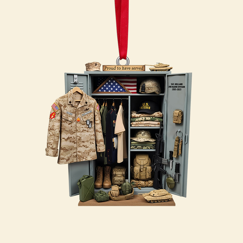 Military Locker Acrylic Ornament, Personalized Christmas Gifts For Veteran 04Qhtn040925 - Image 4