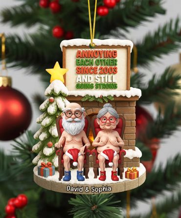 Naughty Old Couple Christmas Ornament - Personalized Gifts For Couple 01Ohqn030925