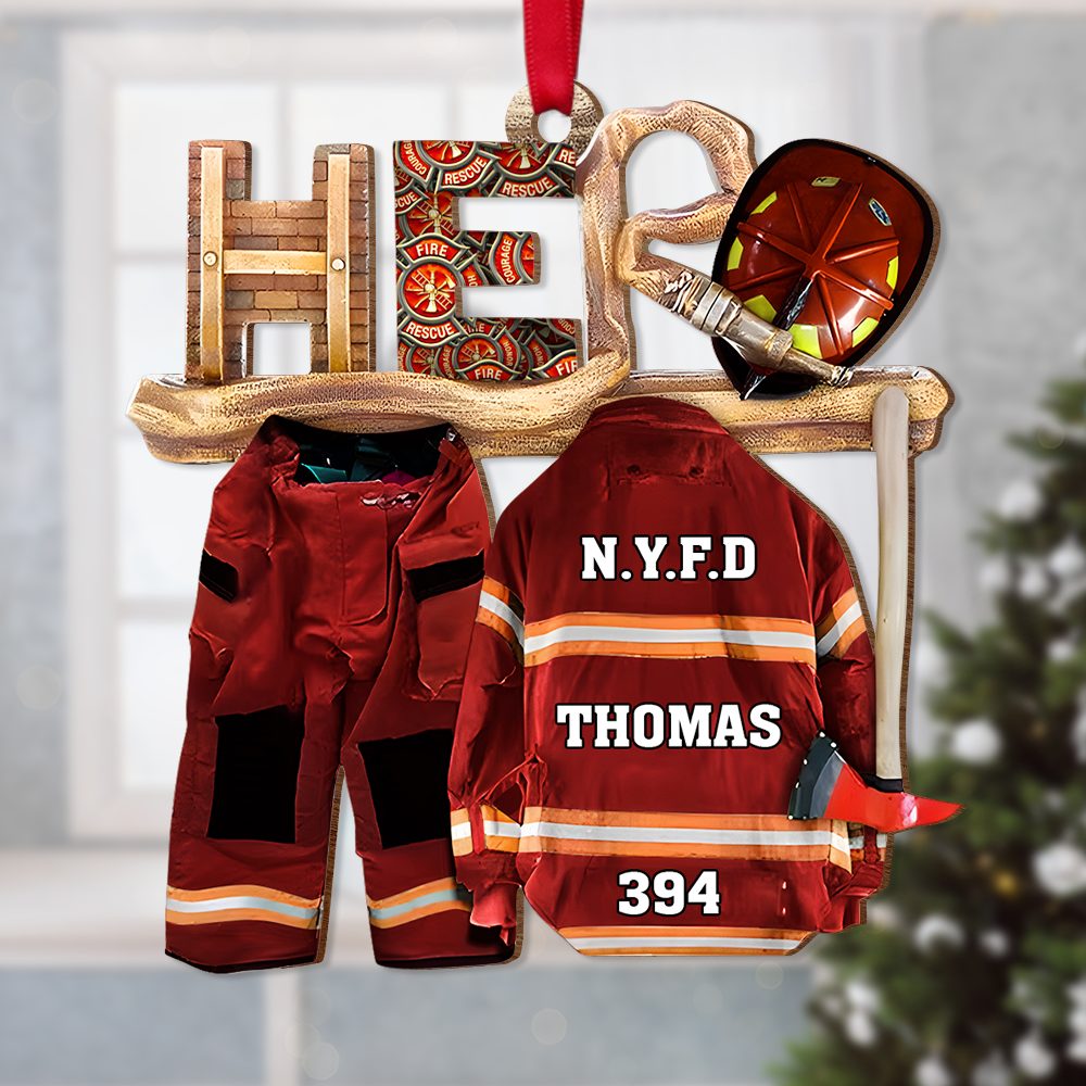 Personalized Gifts For Firefighter Christmas Ornament Firefighter Uniform 02Ohpu121024