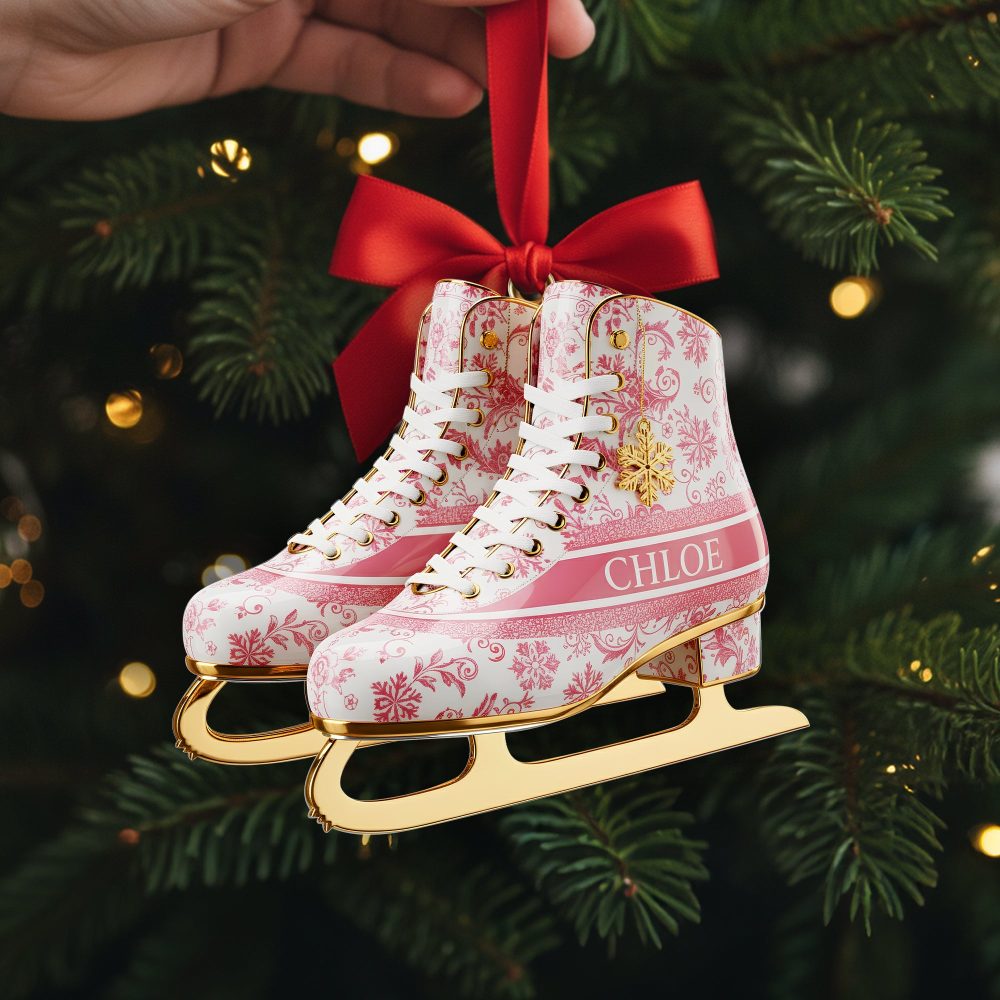 Winter Skating Ornament - Personalized Gifts For Skateboarders 05Pglu241025