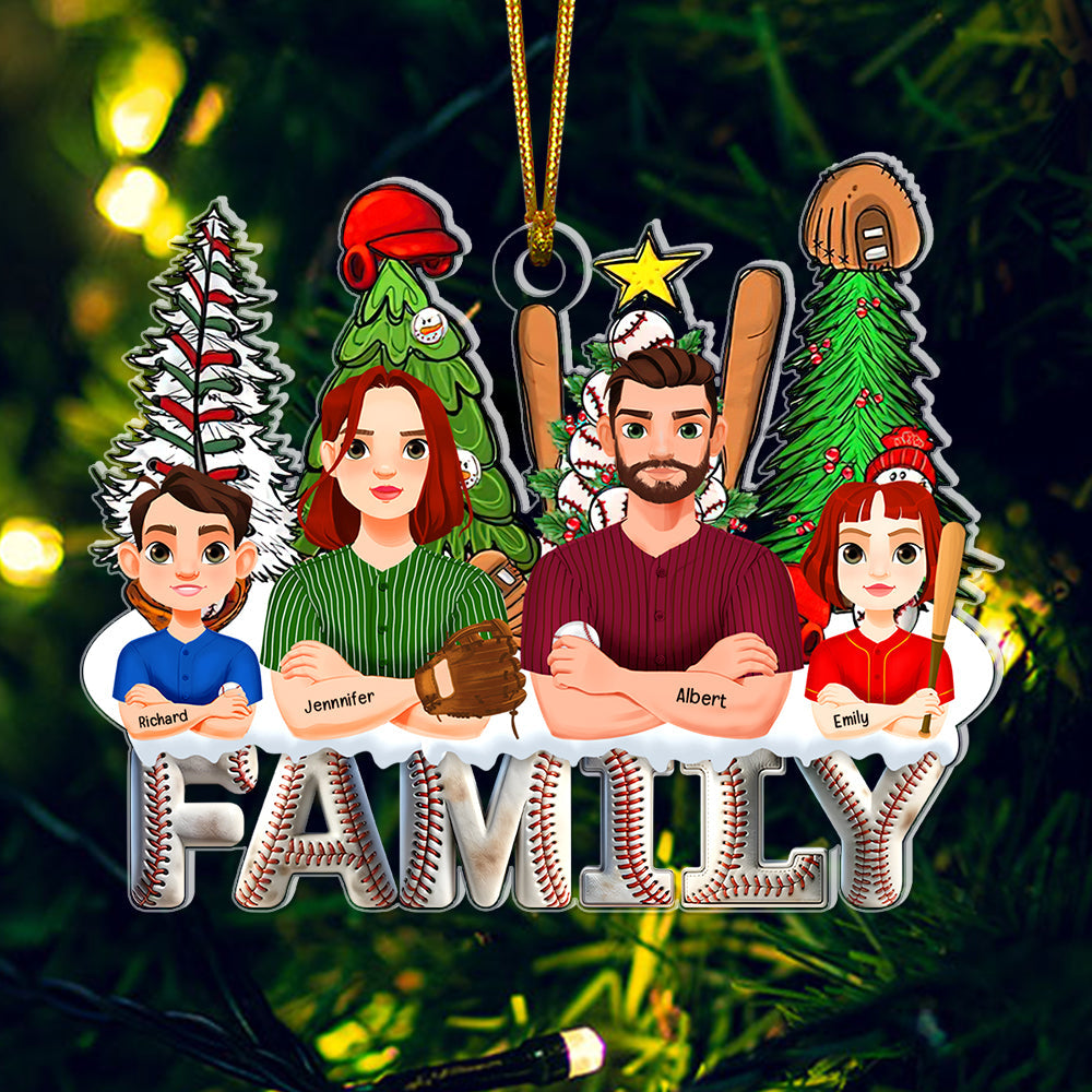 Personalized Gifts For Baseball Family Acrylic Ornament 06Xqqn311024Hg