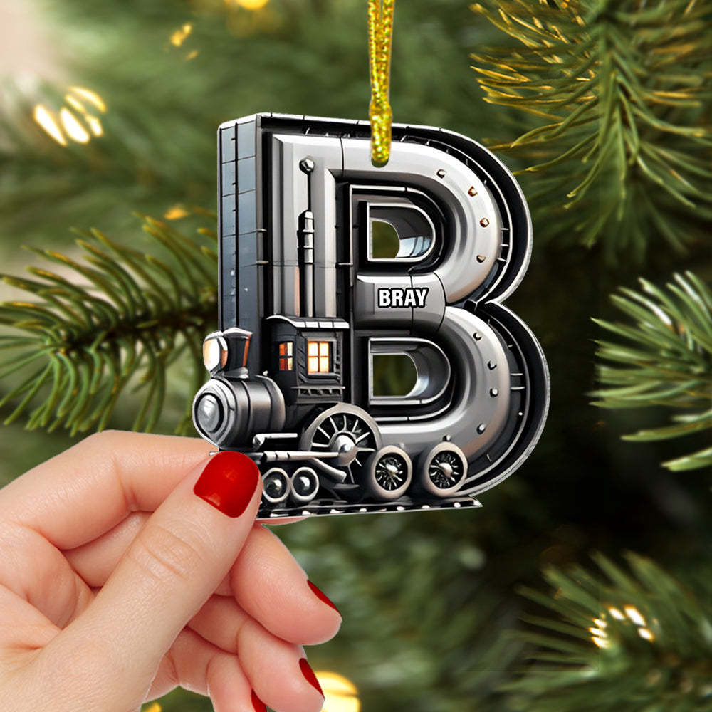 Custom Alphabet Letter Gifts For Train Lovers Christmas Ornament 05Xqtn231024 - Image 4