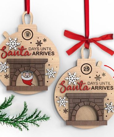 Funny Fireplace Santa Christmas Countdown Ornament 47Acxx280824