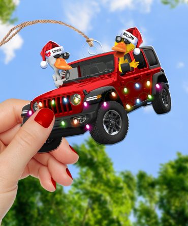 Personalized Gifts For Off-Road Lovers, Fun Family Duck Christmas Ornament