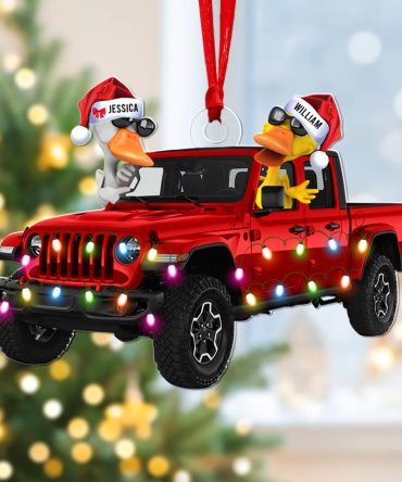 Personalized Gifts For Off-Road Lovers, Christmas Ornament Duck Couple 01Qhqn121022