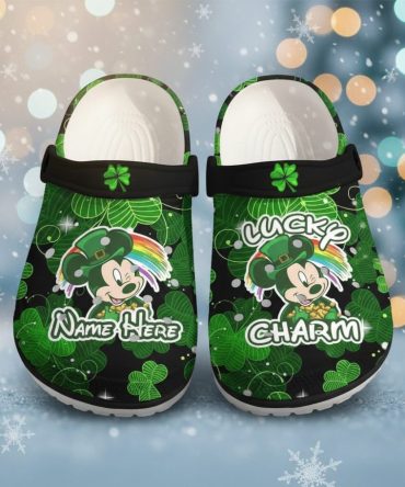 Personalized Mickey Mouse Lucky St Patricks Day Disney Crocs Clog Shoes - Discover Comfort And Style Clog Shoes Unisex Clogs Garden Shoes