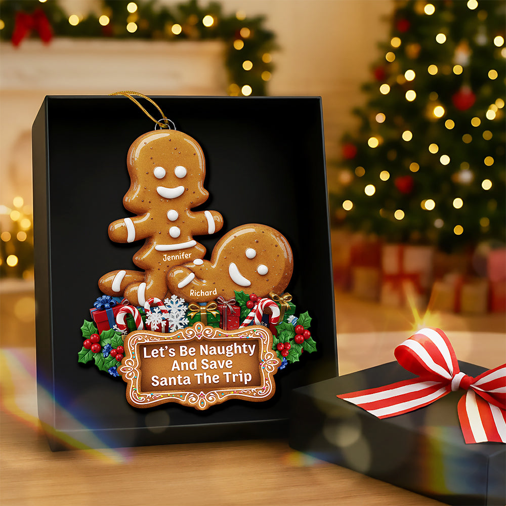 Naughty Gingerbread Couple Christmas Ornament - Personalized Gifts For Couple 02Huqn100925 - Image 4