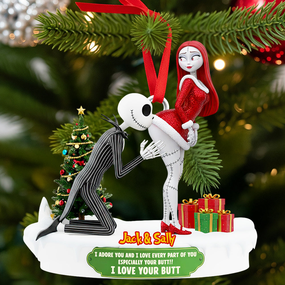 Naughty Skeleton Couple Christmas Ornament - Personalized Gifts For Couple 03Ohdt110925 - Image 2
