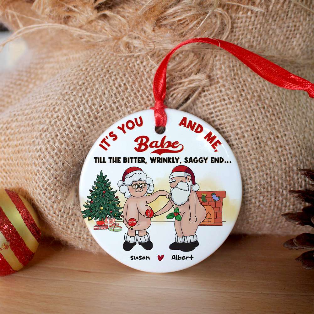 It'S You And Me, Babe, Gift For Couple, Personalized Ornament, Funny Old Couple Ornament, Couple Gift - Image 3