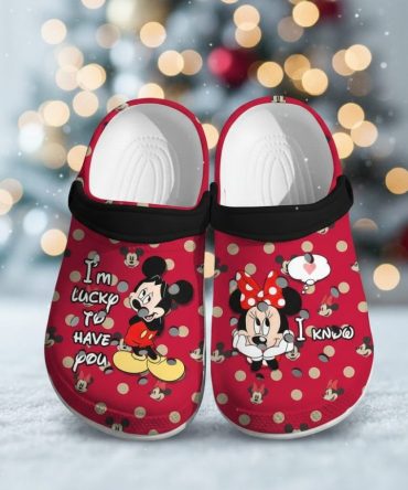 Custom Mickey Minnie I Am Lucky To Have You, Her Know Valentines Crocs - Discover Comfort And Style Clog Shoes Unisex Clogs Garden Shoes