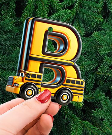Custom Alphabet Letter Gifts For Bus Lover Christmas Ornament 011Xqtn241024