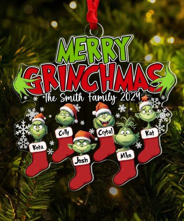 Merry Monster Family Personalized Socks Ornament