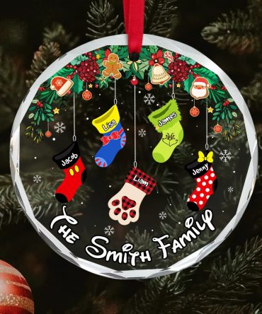 Stocking Family Ornament - Collage Socks - Personalized Gifts For Family