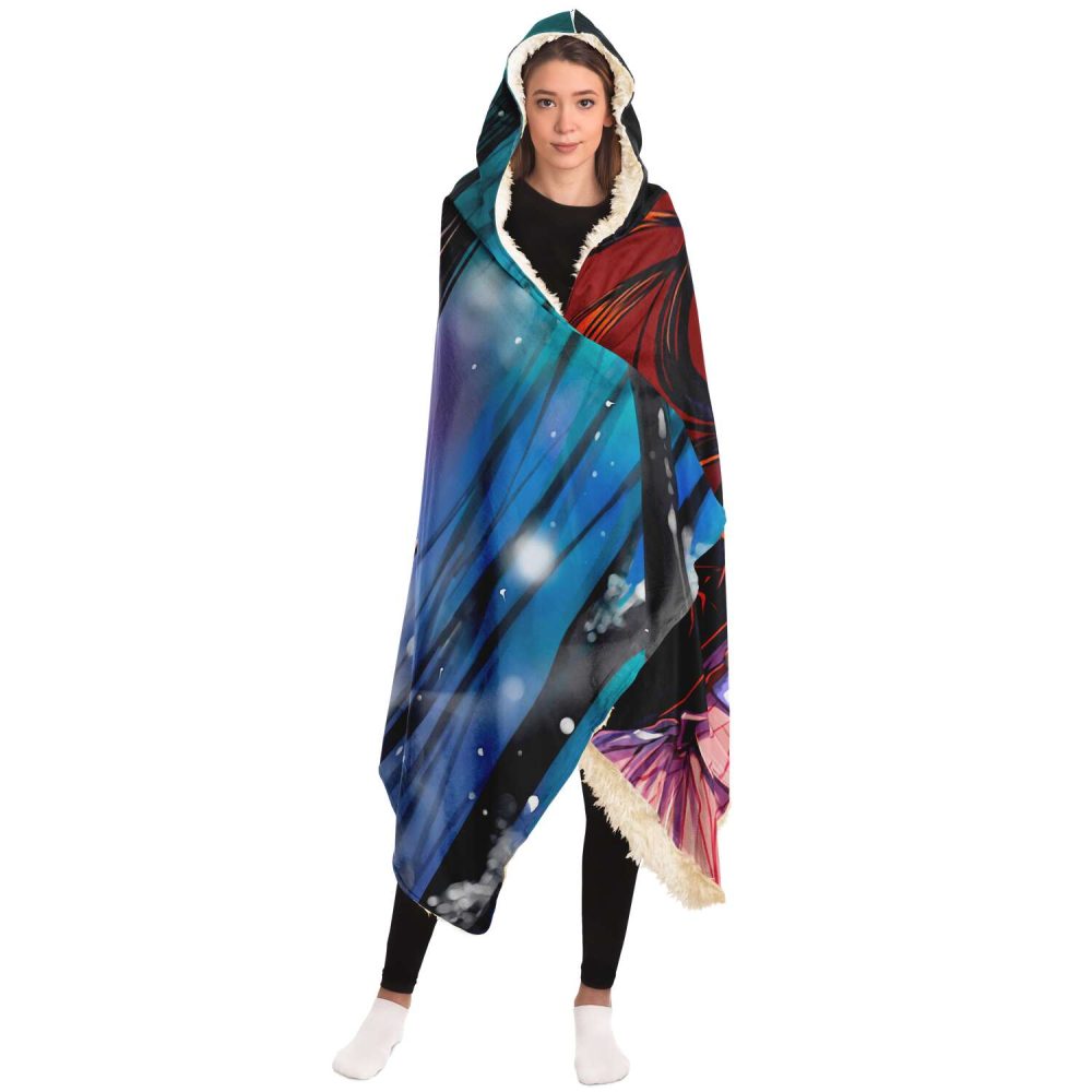 Demon Salyer Nezuko Kamado Lady Hooded Blanket - Image 3