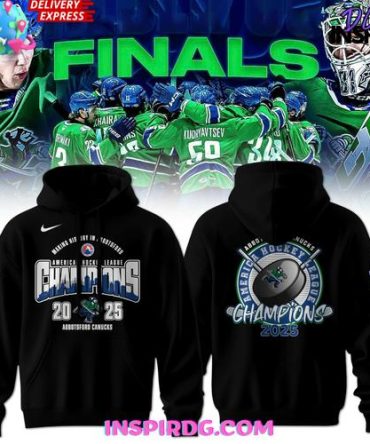 Abbotsford Canucks 2025 Ahl Champions Black All Over Print Hoodie