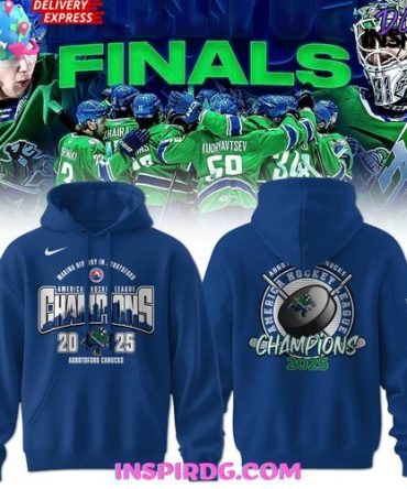 Abbotsford Canucks 2025 Ahl Champions Blue All Over Print Hoodie
