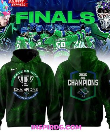 Abbotsford Canucks 2025 Calder Cup Champions Green All Over Print Hoodie