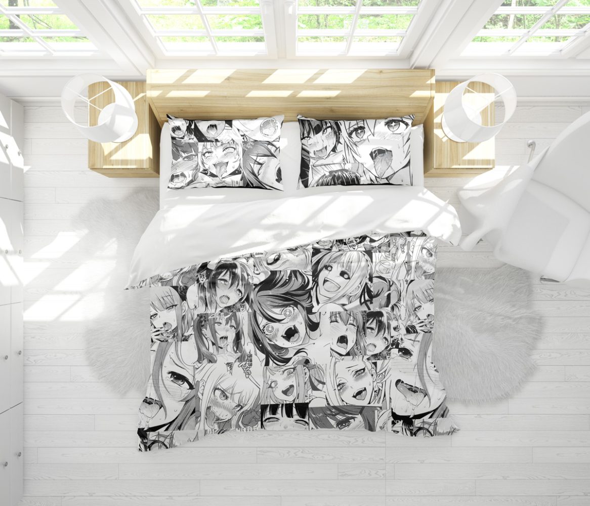 Ahegao Pattern Bedding Set - Image 2