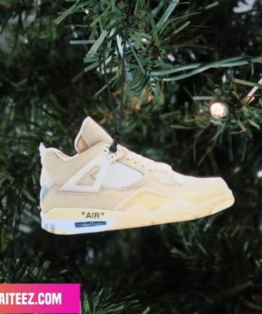 Air Jordan Off White Sails 4 Sneaker Christmas Sneaker Ornament