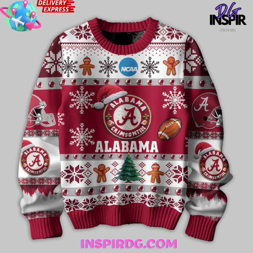 Alabama Crimson Tide Christmas Edition Ugly Ugly Christmas Sweater - Image 3