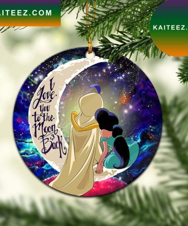 Aladin Couple Love You To The Moon Galaxy Mica Circle Ornament Perfect Gift For Holiday