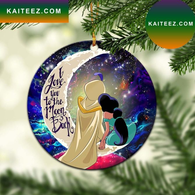 Aladin Couple Love You To The Moon Galaxy Mica Circle Ornament Perfect Gift For Holiday