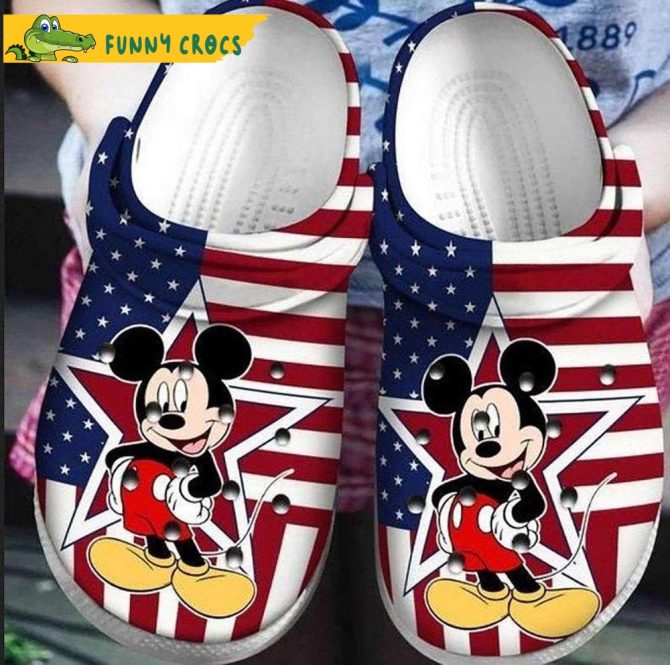 America Flag Mickey Mouse Crocs Clog Shoes - Discover Comfort And Style Clog Shoes Unisex Clogs Garden Shoes