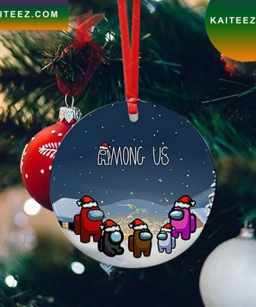 Among Us Game Round Christmas Ornament