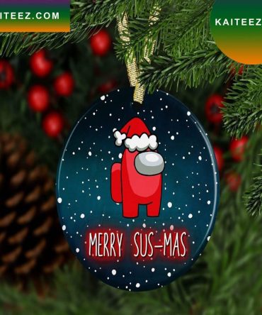 Among Us Merry Susmas Christmas  Vaccinated Christmas Ornament