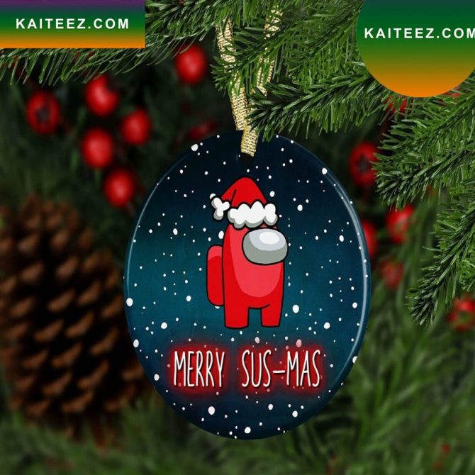 Among Us Merry Susmas Christmas  Vaccinated Christmas Ornament