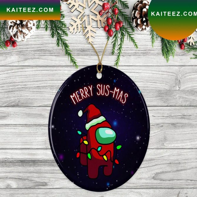 Among Us Merry Susmas Christmas Ornament
