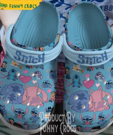 Angel Love Stitch Crocs Clogs - Discover Comfort And Style Clog Shoes For Family