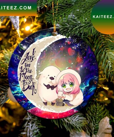 Anya Spy X Family Dog Love You To The Moon Galaxy Mica Circle Ornament Perfect Gift For Holiday