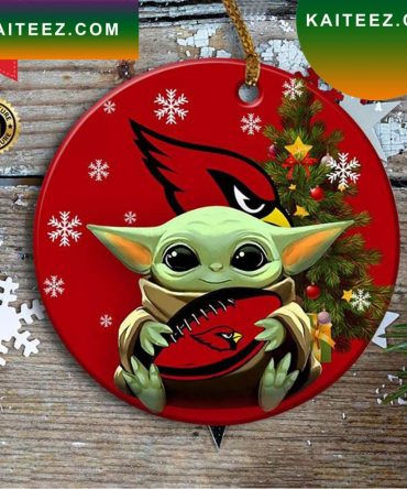 Arizona Cardinals Baby Yoda Christmas Ornament